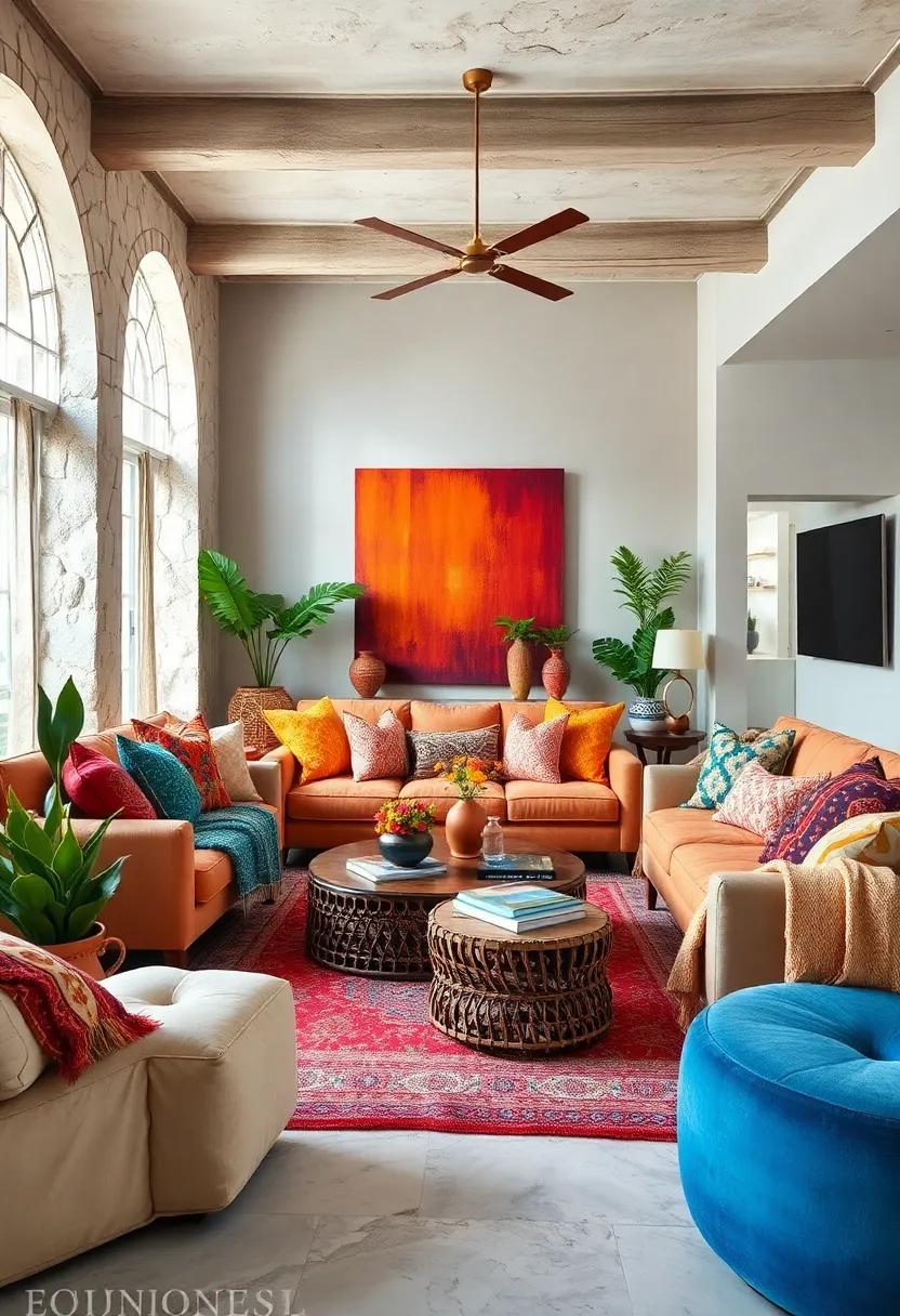 Layered textiles: Mix and match colorful throw pillows, woven quilts, and ⁢patterned​ rugs​ to create a⁣ cozy and‍ eclectic ⁤feel that invites relaxation