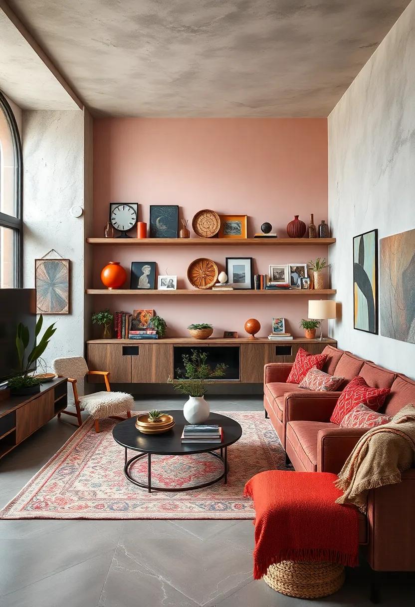 Artistic Shelving: Showcase a blend of ‌bold decor items, memorable travel finds, and colorful books⁢ on ⁢open​ shelves for an ‌inspiring⁣ visual statement