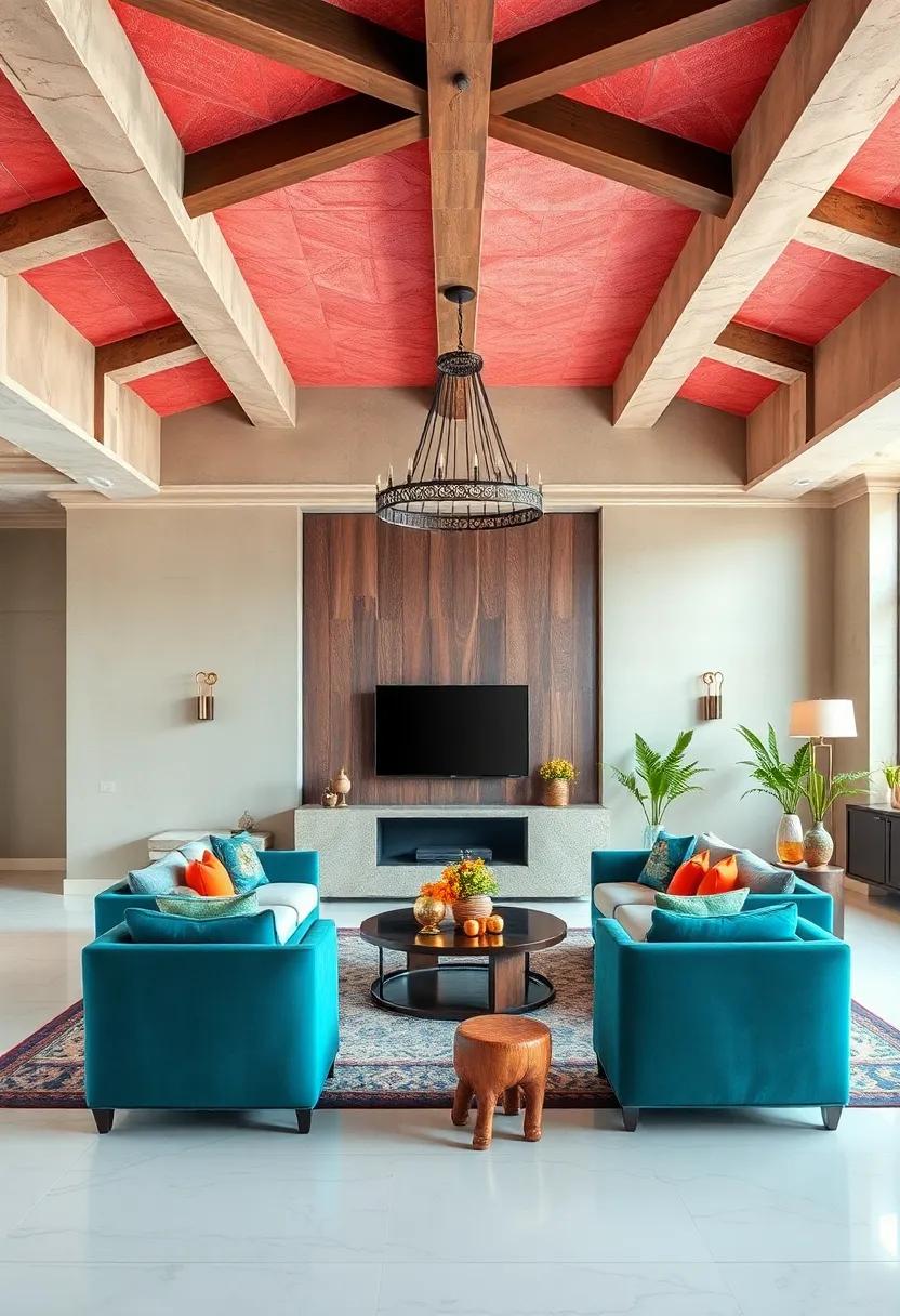 Statement Ceiling: Consider painting ‍the ceiling in a daring color or‌ adding decorative beams to ​draw the​ eye upward and⁤ enhance the luxurious ​feel