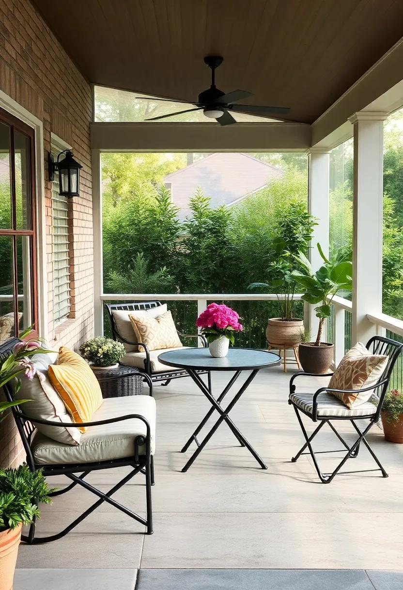 Transform‌ your ⁣porch into an inviting retreat ⁣with a chic ​bistro set featuring a ‌foldable table,perfect for morning coffee or evening ⁢snacks