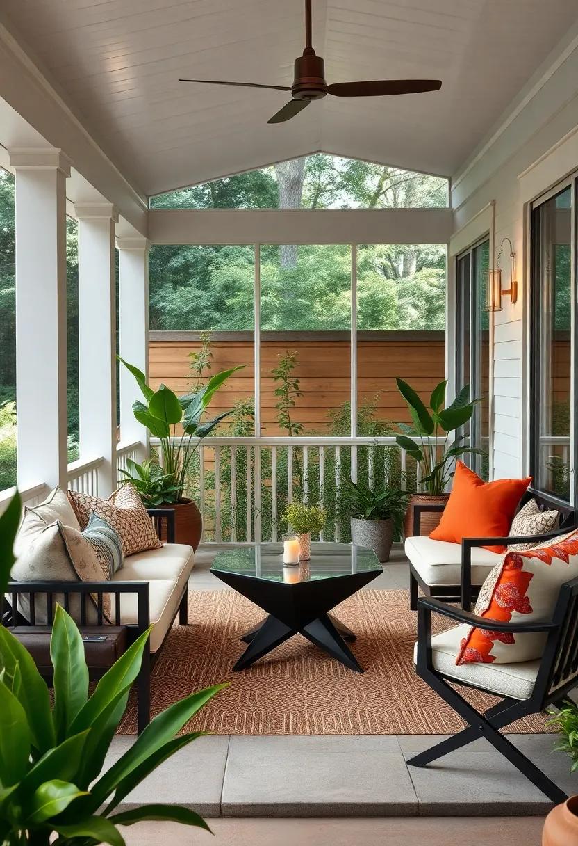 Create ⁣a cozy corner with a ⁣rustic folding picnic table, complete with cushions that bring warmth to your screened porch while ‍accommodating guests effortlessly