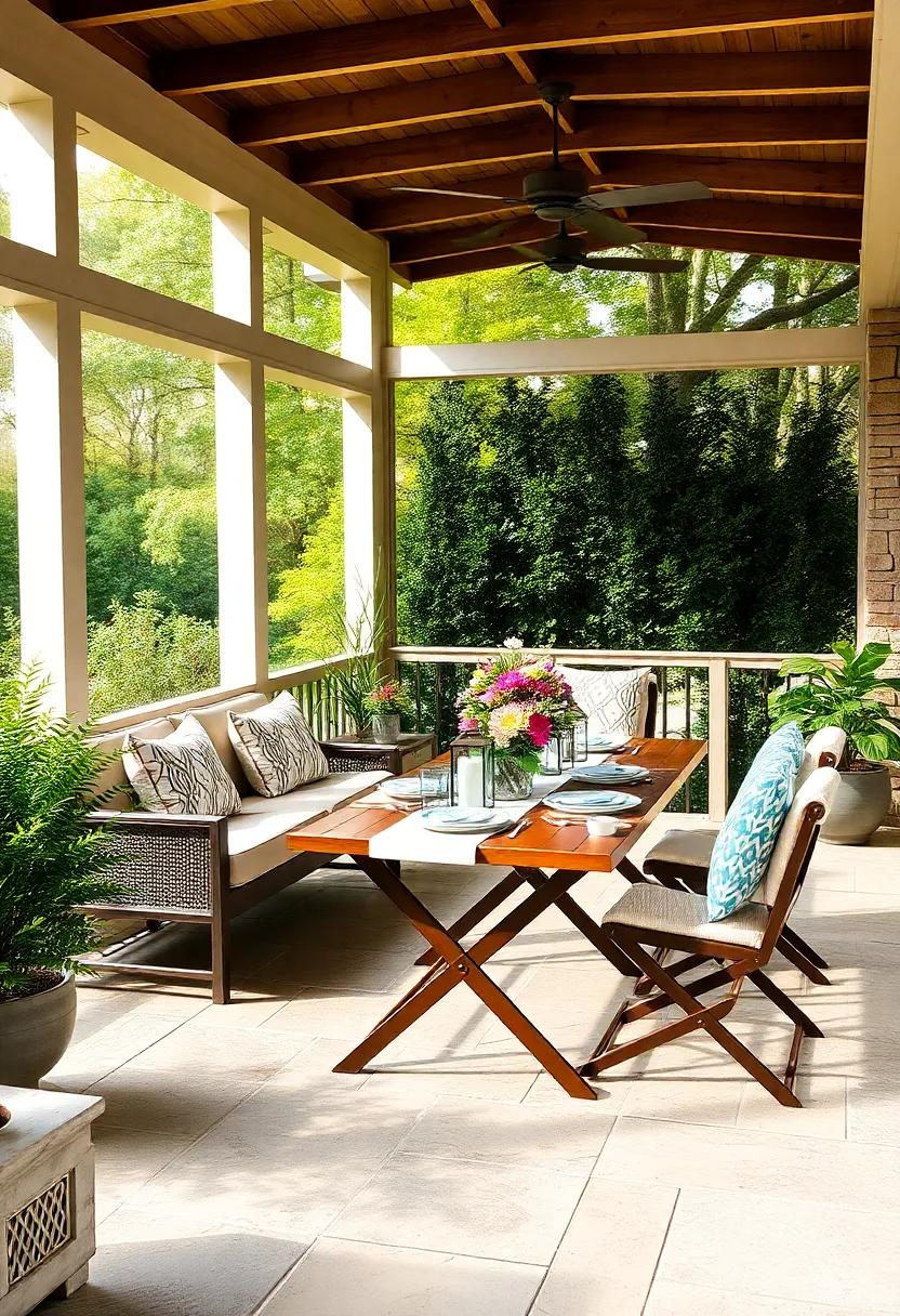 Set‍ the​ stage for intimate‍ dinners with a⁤ stylish rectangular folding ⁤table‌ adorned with lanterns and ​floral centerpieces,perfect for entertaining