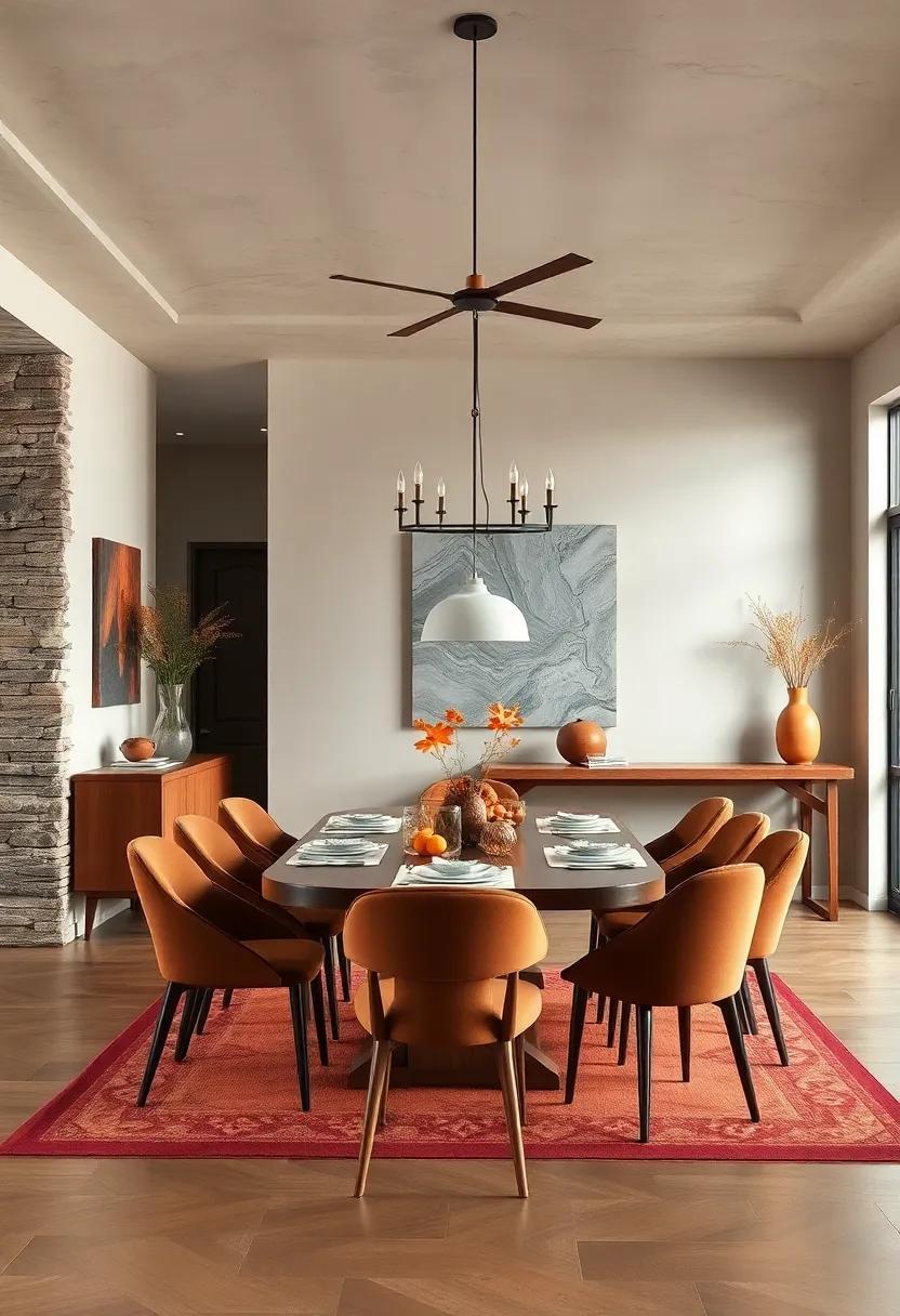 Autumnal Ambience:​ A dining room adorned in rich browns and burnt sienna evokes the cozy feelings of fall,perfect ⁤for seasonal gatherings