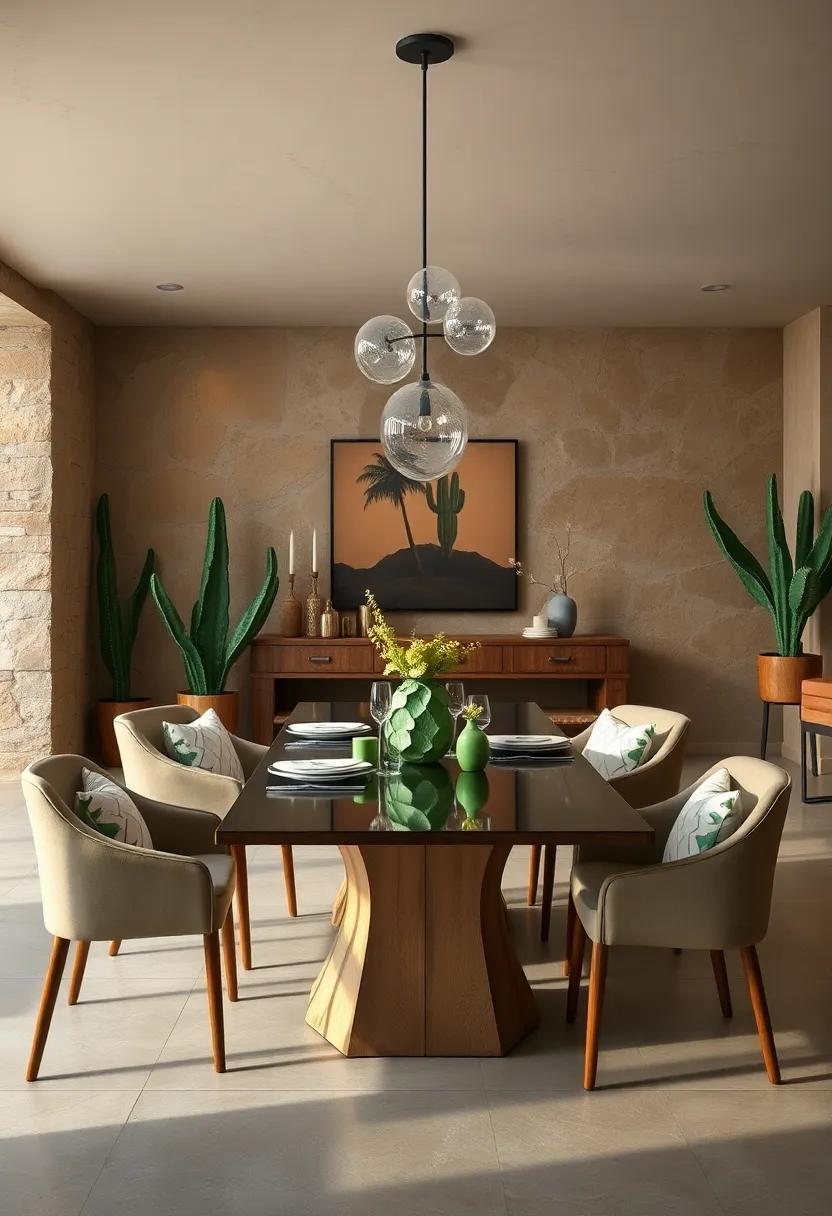 Cactus Green Accents: Combining warm earthy tones ​with cactus⁢ green accents creates ⁢a lively yet serene‍ dining atmosphere, inviting creativity at the table